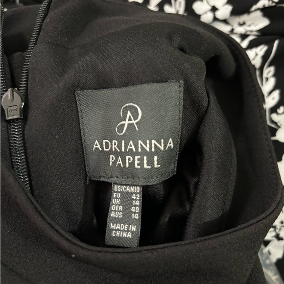 Adrianna Papell Black Cold Shoulder Mock Neck 3/4 Sleeve Sheath Party Dress 10 - Picture 2 of 7